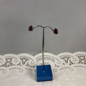 Extra Nice Pear Cut 9x7mm Ruby 925 Silver Earrings